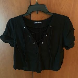 Brandy Melville crop crepe top